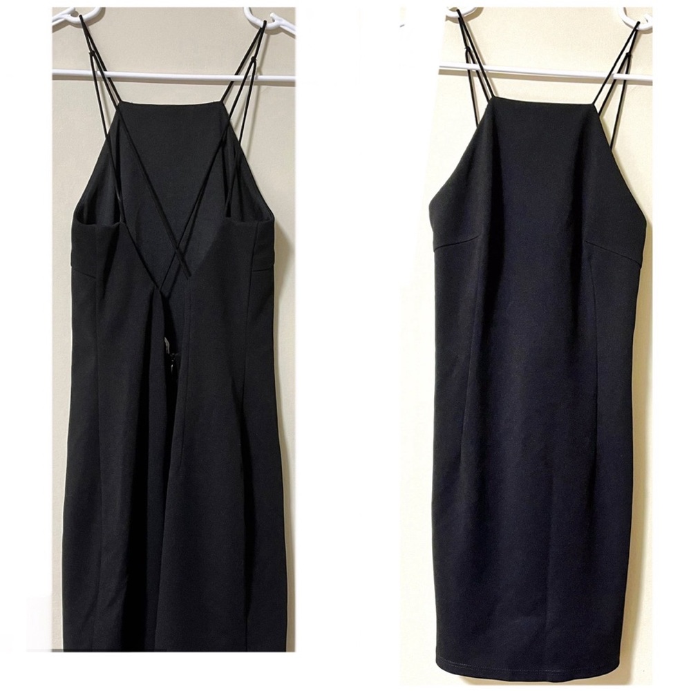 Elegant & Sexy Black Strappy Mini Dress Size S
